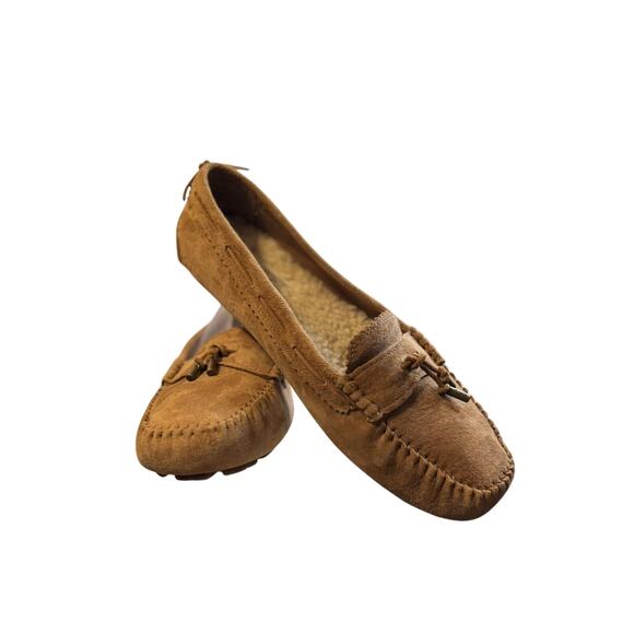 UGG Roni Moccasin Slipper loafer brown Suede Shearling Women’s 10 1003539 EUC - Picture 3 of 7